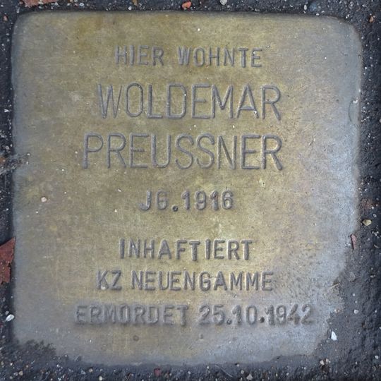 Stolperstein dedicated to Woldemar Preussner