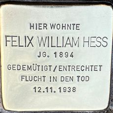 Stolperstein dedicated to Felix William Hess