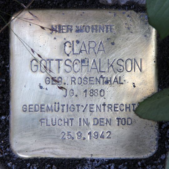 Stolperstein dedicated to Clara Gottschalkson