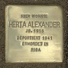 Stolperstein dedicated to Herta Alexander