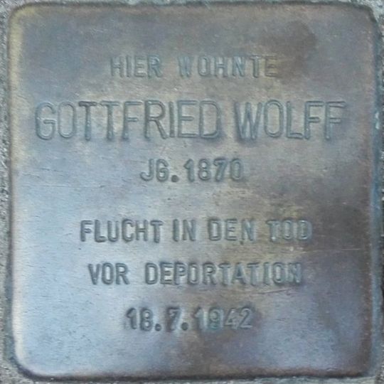 Stolperstein dedicated to Gottfried Wolff