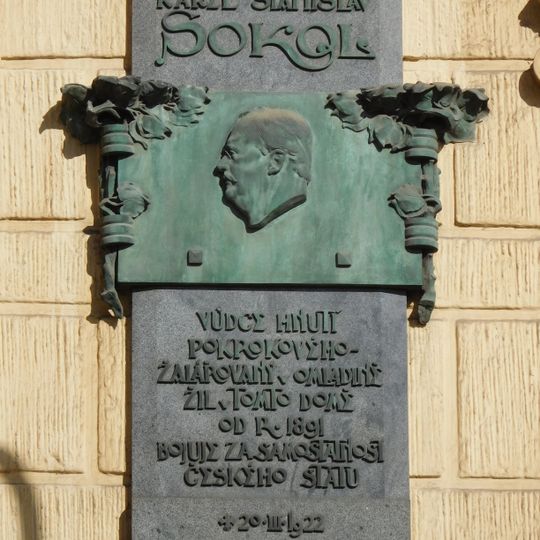 Karel Stanislav Sokol memorial plaque