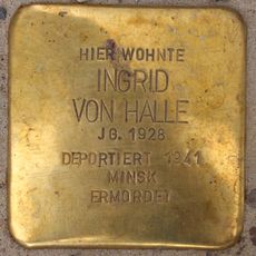Stolperstein en memoria de Ingrid von Halle