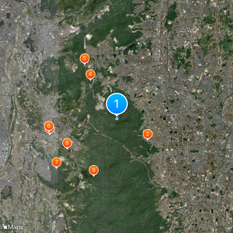 Mount Nijō Map