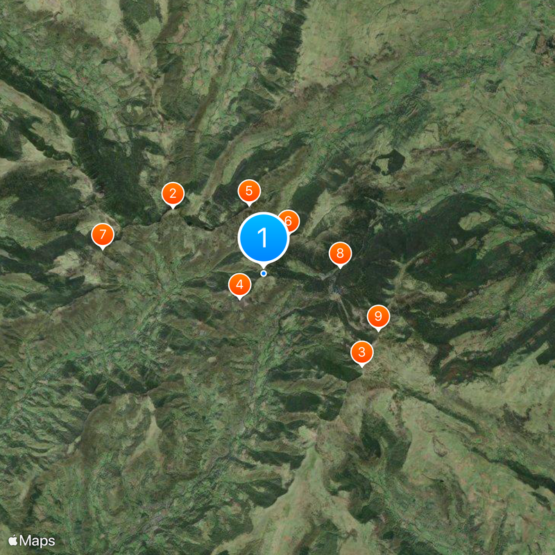 Cantal mountains Map
