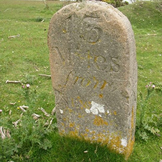 Milestone, West High Down,  below Newport Road from Freshwater to Calbourne