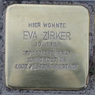 Stolperstein dedicated to Eva Zirker