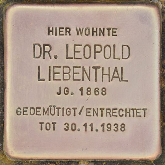 Stolperstein dedicated to Leopold Liebenthal