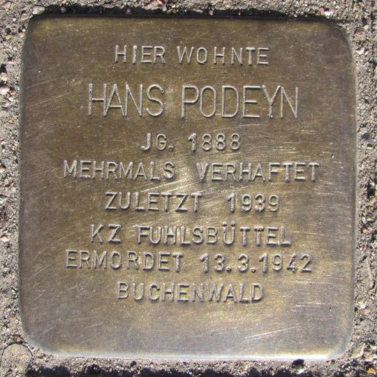 Stolperstein für Hans Podeyn
