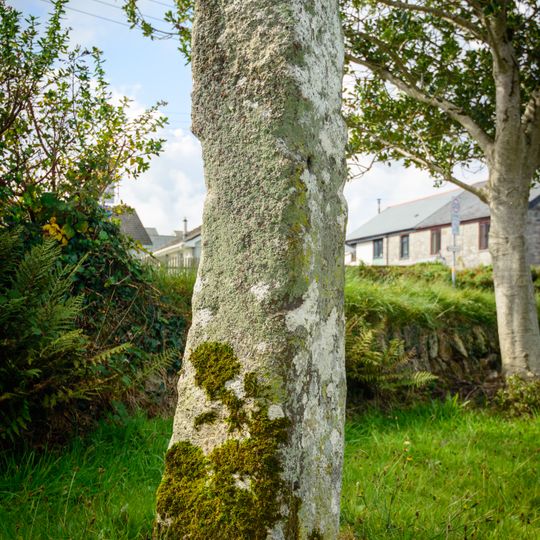 An early Christian memorial stone in St Francis churchyard, Indian Queens