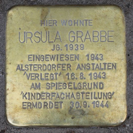 Stolperstein dedicated to Ursula Grabbe