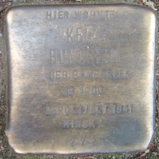 Stolperstein dedicated to Kela Bundheim