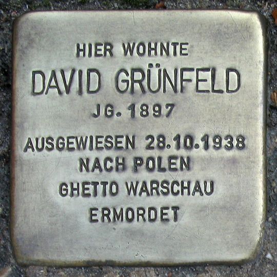 Stolperstein à la mémoire de David Grünfeld