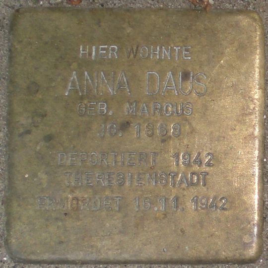 Stolperstein en memoria de Anna Daus