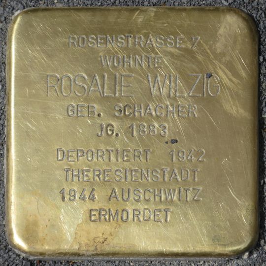 Stolperstein em memória de Rosalie Wilzig