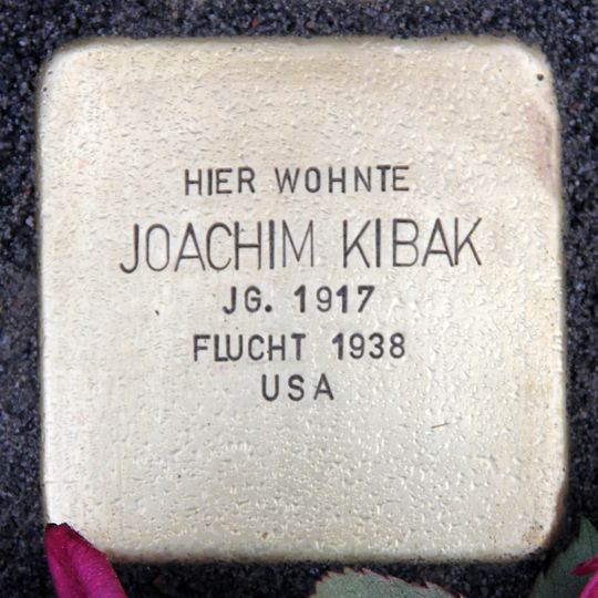 Stolperstein dedicated to Joachim Kibak