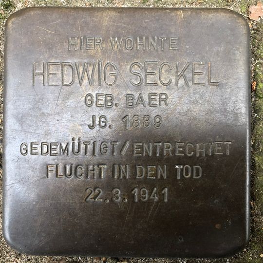 Stolperstein en memoria de Hedwig Seckel
