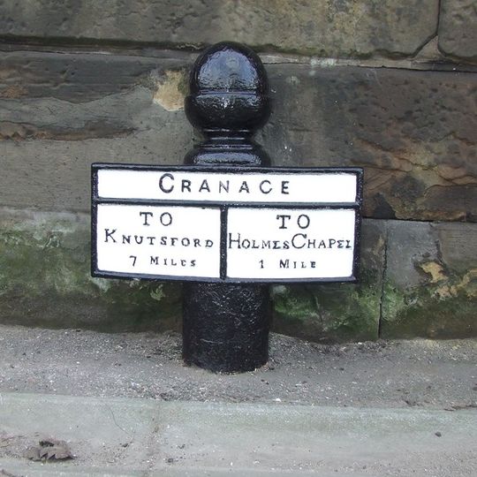 Mile post 5 metres south of Byley Lane junction