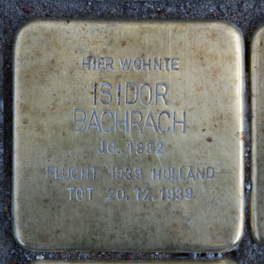 Stolperstein dedicated to Isidor Bachrach