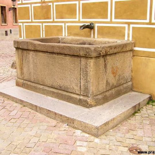 Fountain in front ot Golden Lane at Prague Castle