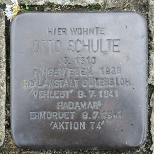 Stolperstein dedicated to Otto Schulte