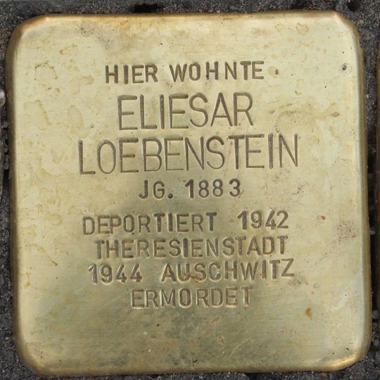 Stolperstein dedicated to Eliesar Loebenstein