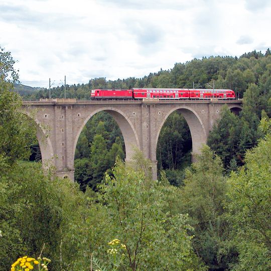 Viadukt Muldenhütten; Eisenbahnstrecke Dresden Hbf – Abzw Werdau Bogendreieck Freiberg