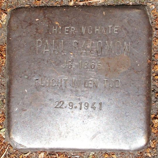 Stolperstein dedicated to Paul Salomon