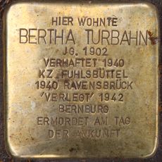 Stolperstein à la mémoire de Bertha Turbahn