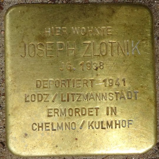 Stolperstein en memoria de Joseph Zlotnik