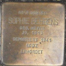 Stolperstein dedicated to Sophie Behrens