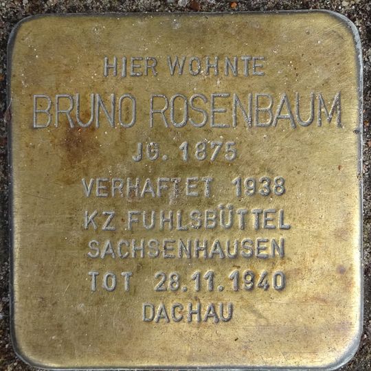 Stolperstein dedicated to Bruno Rosenbaum