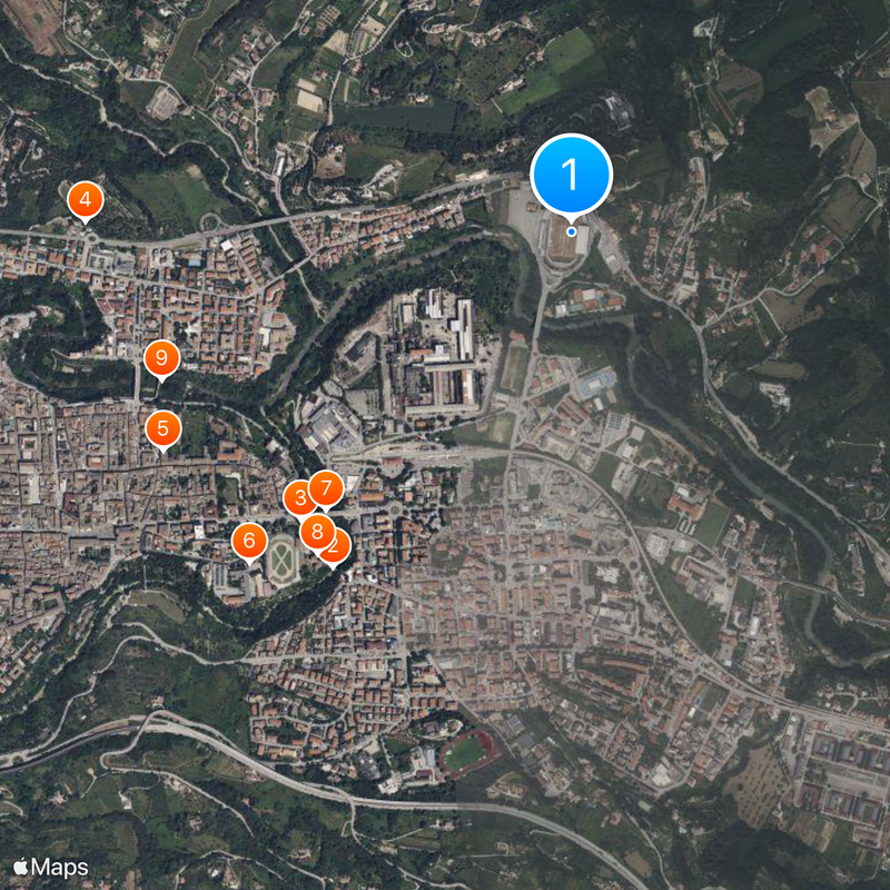 Stadio Cino e Lillo Del Duca Map