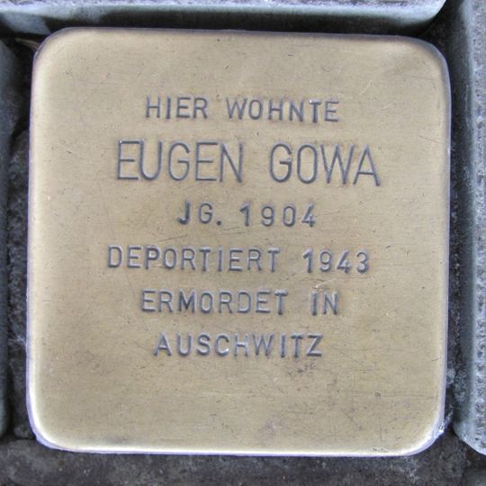Stolperstein en memoria de Eugen Gowa