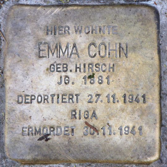 Stolperstein en memoria de Emma Cohn
