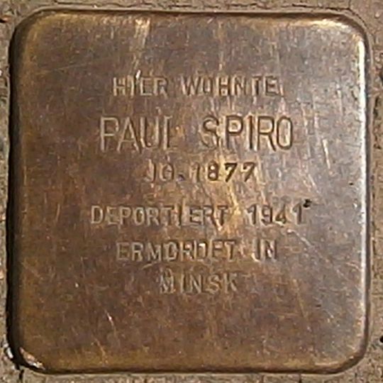Stolperstein en memoria de Paul Spiro