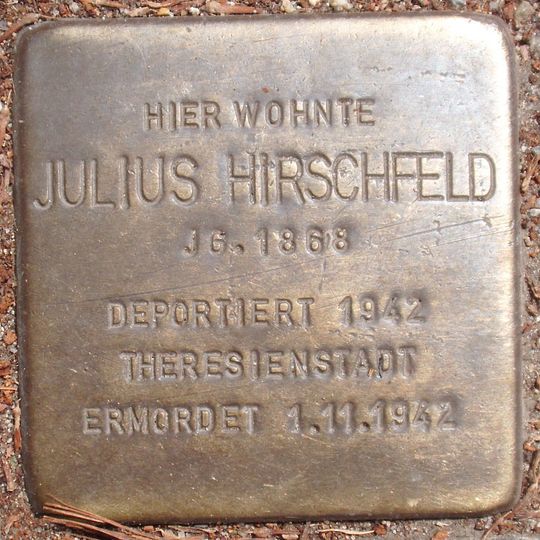 Stolperstein dedicated to Julius Hirschfeld
