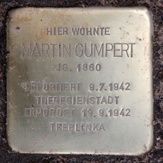 Stolperstein dedicated to Martin Gumpert