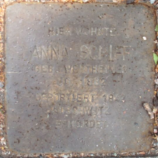 Stolperstein dedicated to Anna Schiff