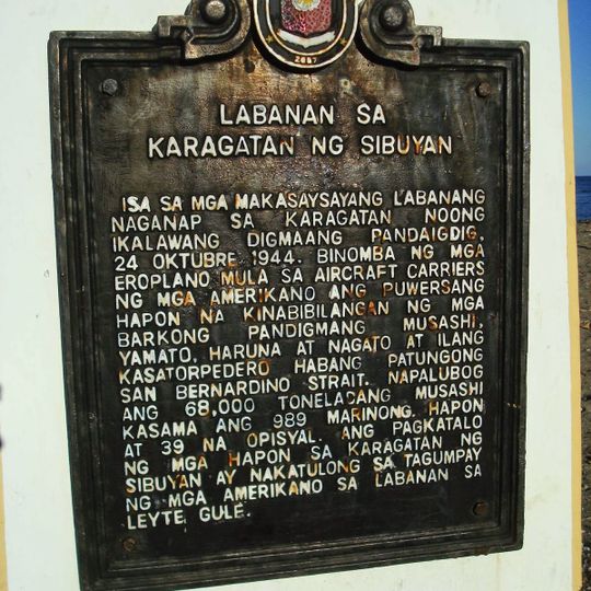 Battle of the Sibuyan Sea historical marker