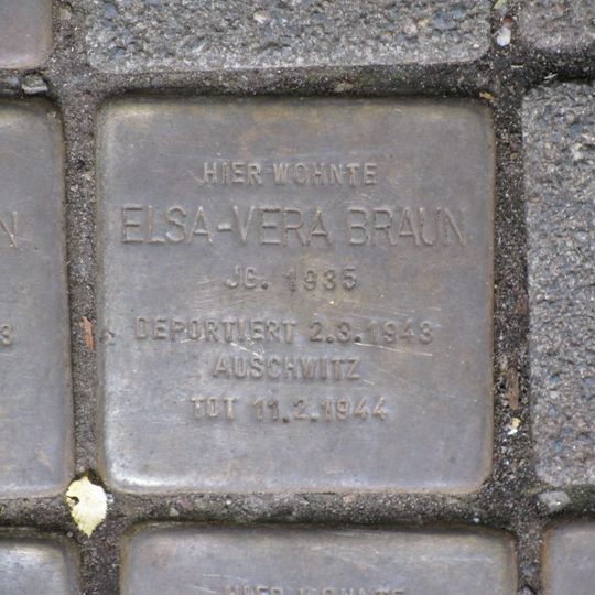 Stolperstein à la mémoire d’Elsa-Vera Braun