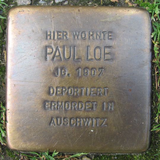 Stolperstein dedicated to Paul Loe