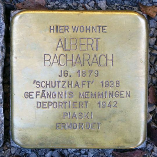 Stolperstein dedicated to Albert Bacharach