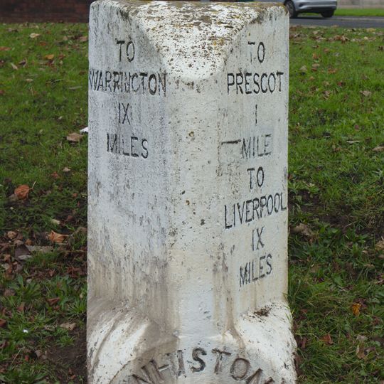 Milestone near Gilbert Road, Whiston
