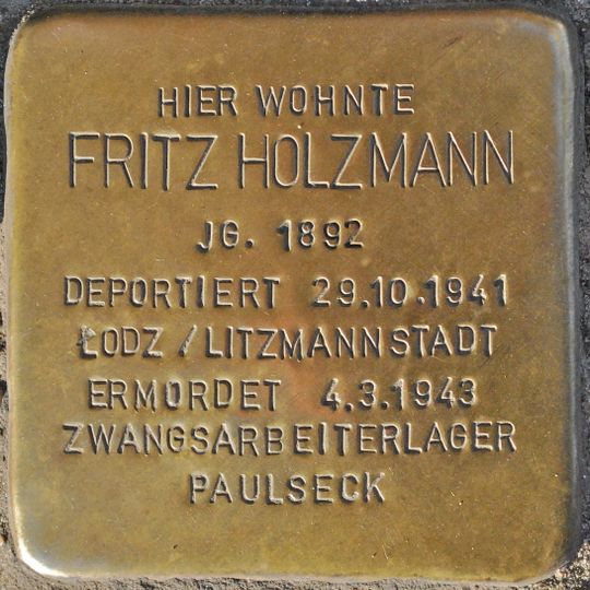 Stolperstein à la mémoire de Fritz Holzmann