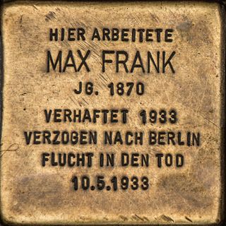 Stolperstein dedicated to Max Frank