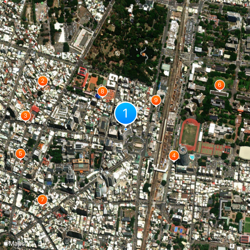 Tie Dao Hotel, Tainan Map