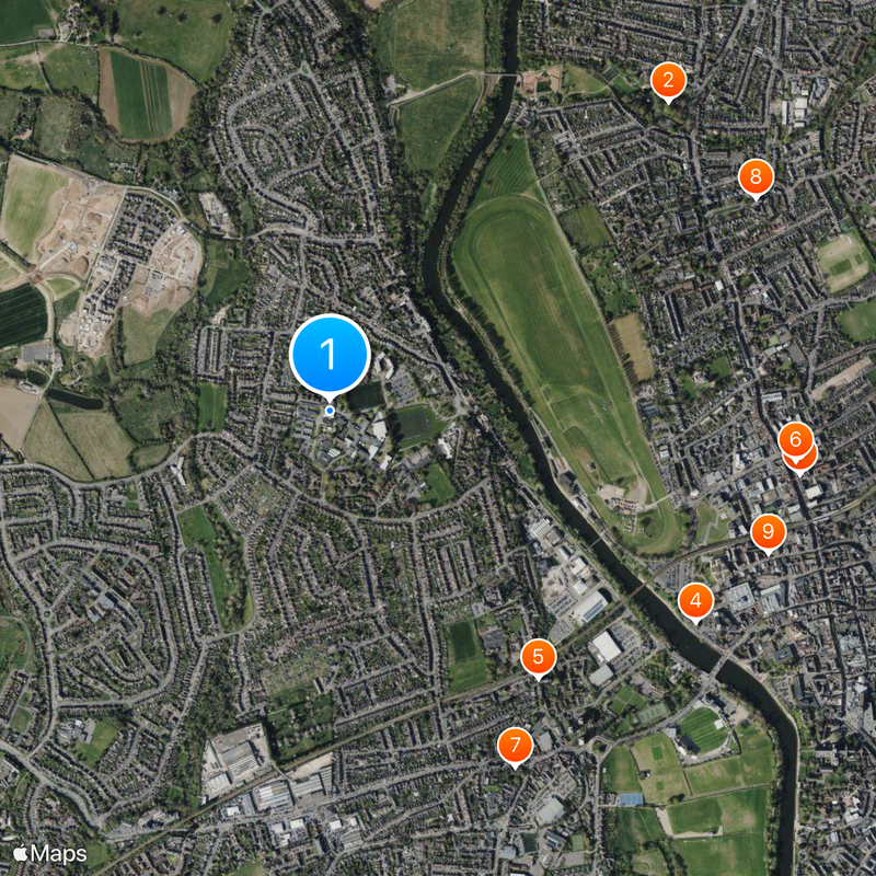 University of Worcester Map