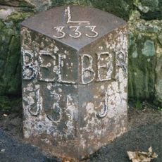 Milepost, Tweedmouth, just N of small traffic island to Sports Centre and Schools
