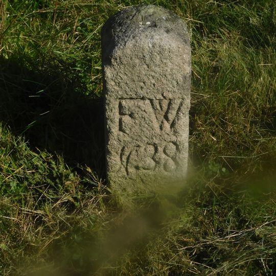 Hraniční kámen u polesí v Chodově